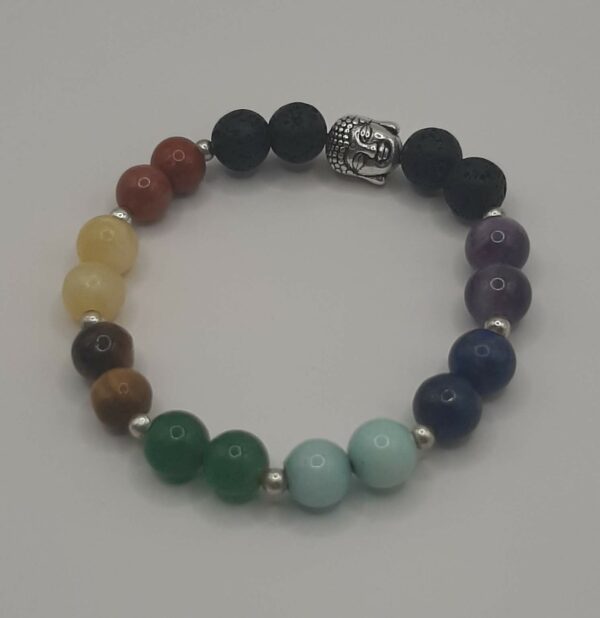 Bracelet 7 chakras tête de bouddha