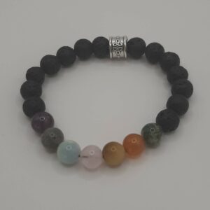 Bracelet 7 chakras en pierre de lave