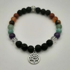 Bracelet 7 Chakras avec breloque arbre de vie