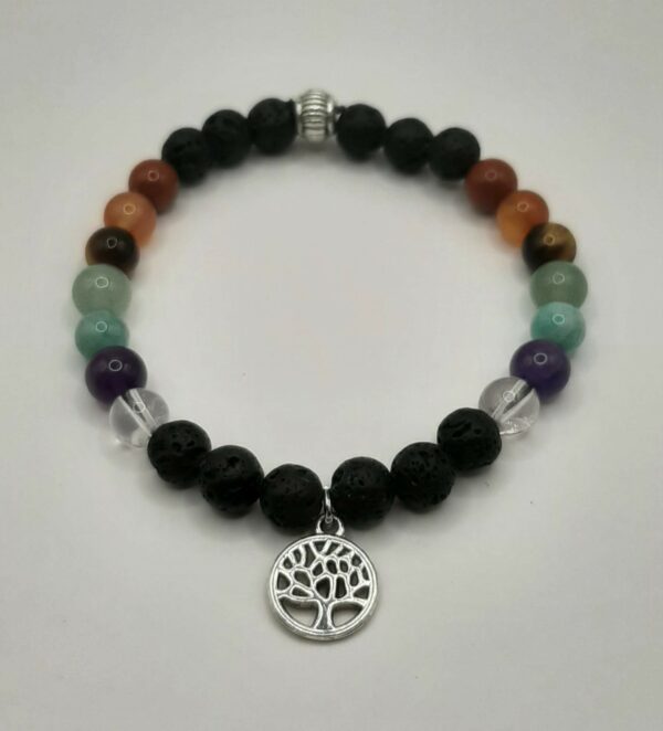 Bracelet 7 Chakras avec breloque arbre de vie