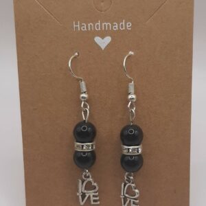 Boucles d'oreilles en Onyx noire